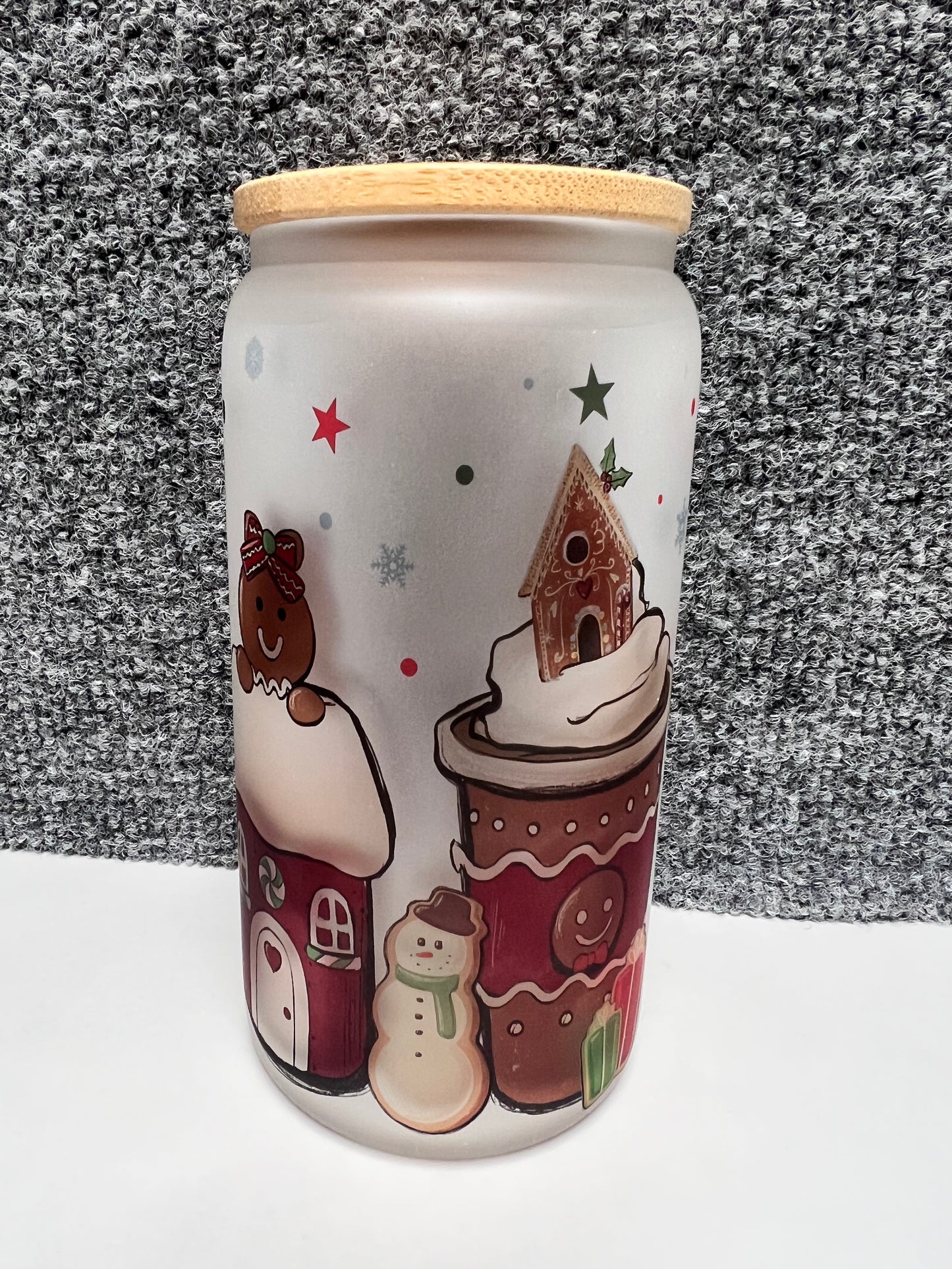 Gingerbread Dabs Glass Tumbler