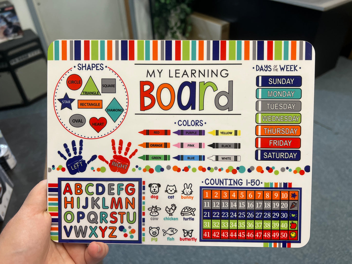 Kids dry erase Learning board