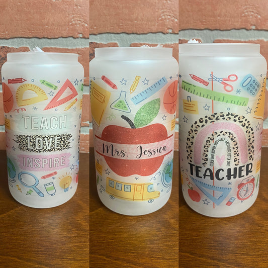 Teacher glass tumbler